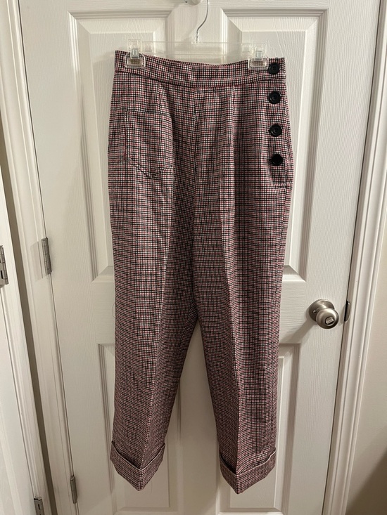 Vivien Of Holloway Pants - Vivien of Holloway Red and Black Checked Katherine Trousers
